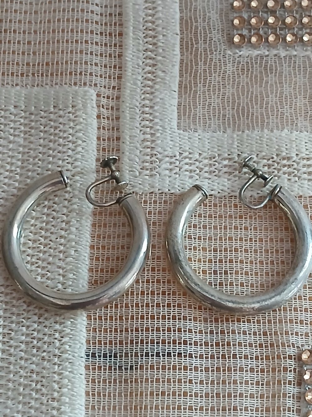 Vintage Huge Sterling Silver 925 Hoop Earrings